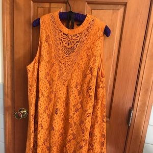 Torrid NWT GOLDEN ORANGE YELLOW LACE TRAPEZE DRESS